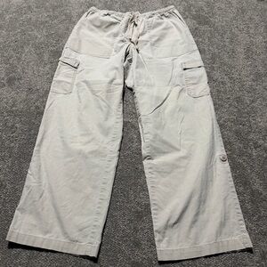 LL BEAN vintage women’s khaki cargo pants wide legs and amazing condition size S